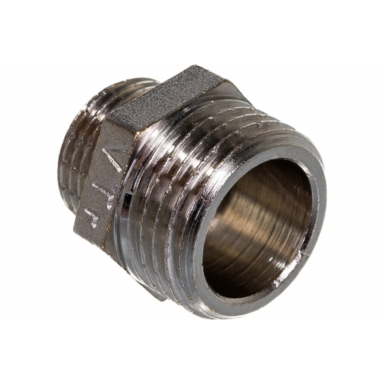 Ниппель резьбовой переходной VALTEC 1/2" х 3/8" латунный 15-10 мм VTr.580.N.0403