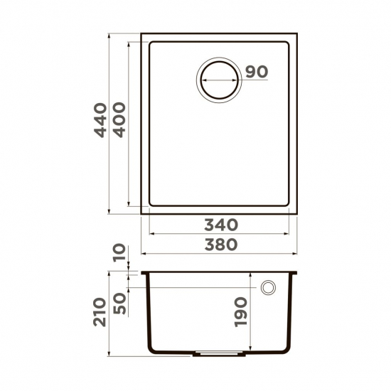 Мойка для кухни OMOIKIRI Bosen 38-U 380х440 мм, leningrad grey