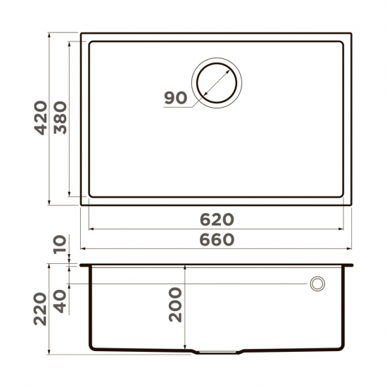 Мойка для кухни OMOIKIRI Tedori 66-U 660х420 мм, бежевый