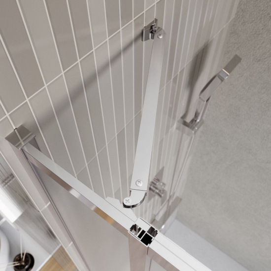 Душевой уголок BelBagno LUCE-A-22-90+20-P-Cr стекло рифлёное, профиль хром