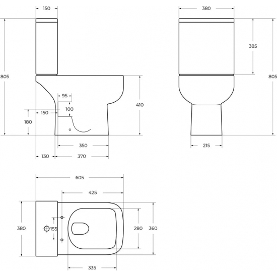 Унитаз компакт BELBAGNO Aurora BB8604CPR/SC безободковый, с микролифтом, бачок BB8604T