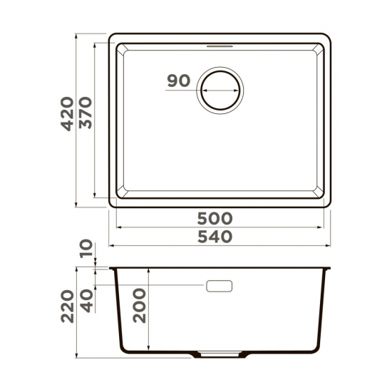 Мойка для кухни OMOIKIRI Kata 54-U 540х420 мм, leningrad grey