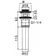 Выпуск для сифона FRAP F66-2 click-clack цельнометаллический пробка 38мм с переливом хром