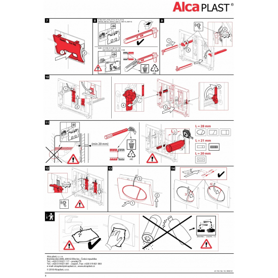 Кнопка для инсталляции  ALCA PLAST М270 белая