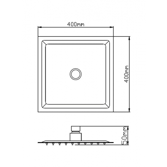 Верхний душ HANSEN HP47-5 40x40 см, из нержавеющей стали