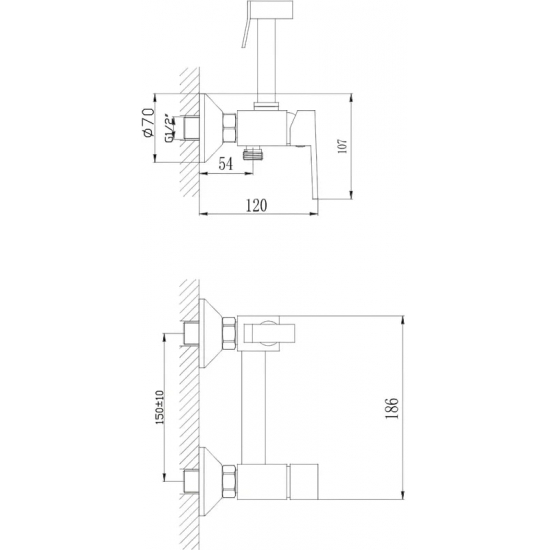 Гигиенический душ HAIBA HB13 HB5513 со смесителем, хром