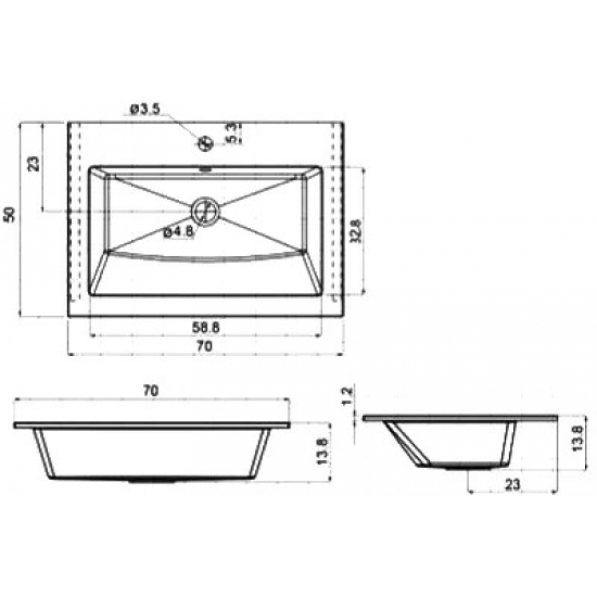 Тумба с раковиной AQUANET Lino 70 белый матовый