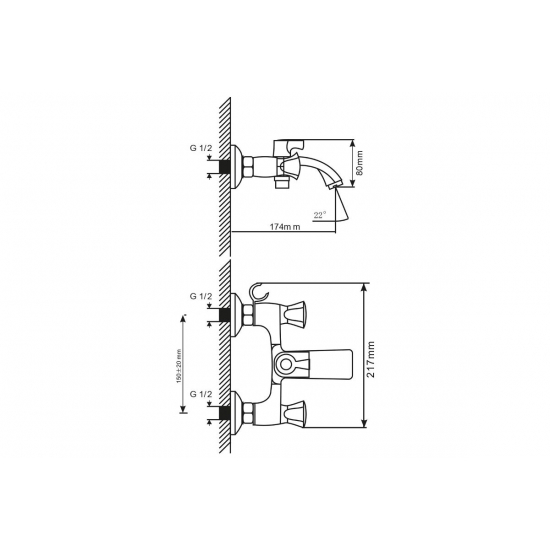 Смеситель для ванны MIXLINE ML11-01