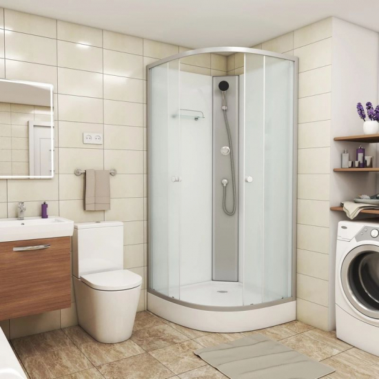 Душевая кабина NIAGARA Eco E90/13/MT/BK 90x90x215 с низким поддоном, без крыши.