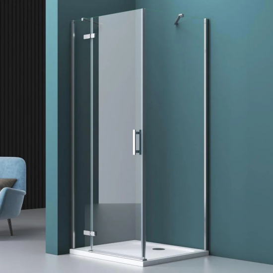 Душевой уголок BelBagno KRAFT-A-12-100-C-Cr-L стекло прозрачное