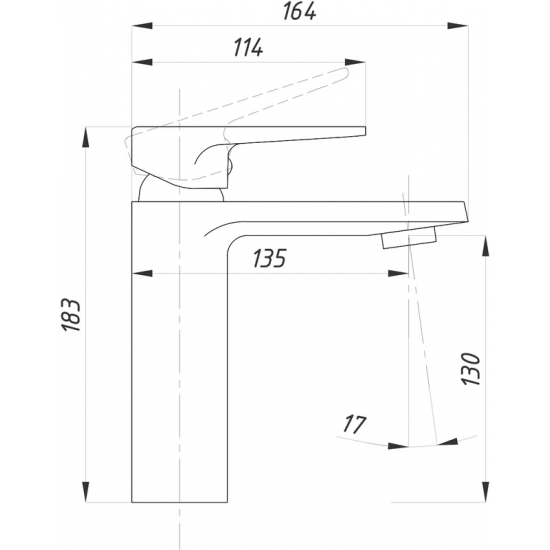 Смеситель для раковины ПРОФСАН ПСМ-400-5 хром