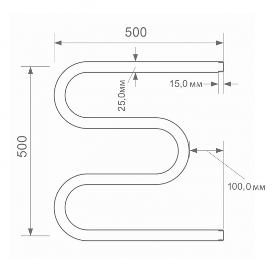 Полотенцесушитель водяной ZOX M-образный 50x50 3/4''