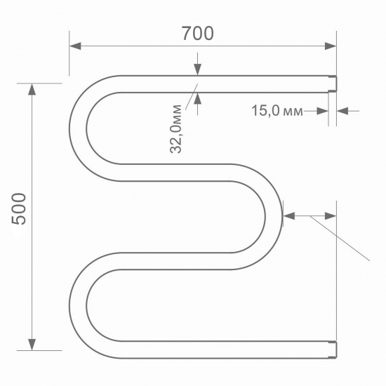 Полотенцесушитель водяной ZOX M-образный 50x70 1''