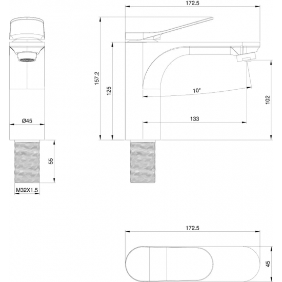 Смеситель для раковины WONZON & WOGHAND WW-A40482-CR хром
