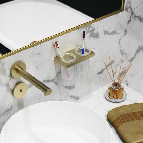 Смеситель для раковины TIMO Saona 2373/17SM С ВНУТРЕННЕЙ ЧАСТЬЮ золото матовое