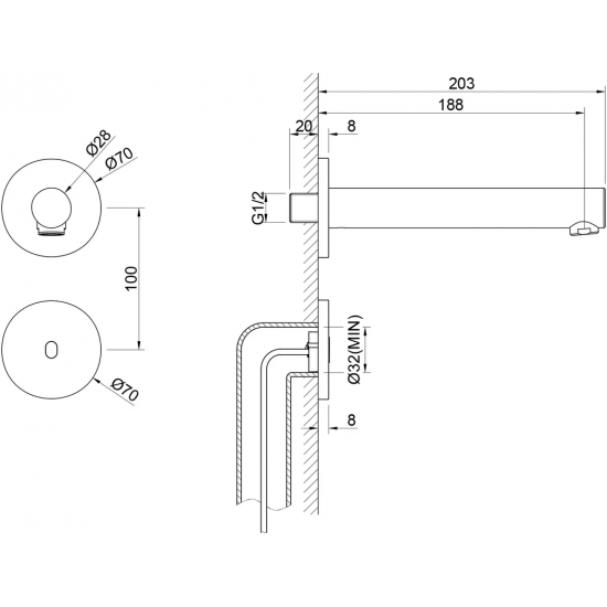 Смеситель для раковины TIMO Saona 2373/17SM С ВНУТРЕННЕЙ ЧАСТЬЮ золото матовое