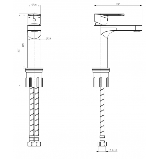 Смеситель для раковины WONZON & WOGHAND WW-H1032-BG, брашированное золото