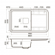 Мойка для кухни OMOIKIRI Tasogare 86 чаша+крыло 860х510 мм, leningrad grey