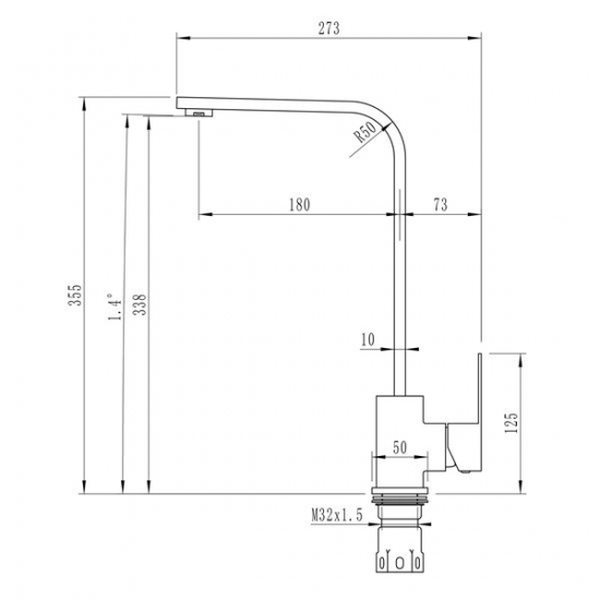 Смеситель для кухни из нержавеющей стали MIXLINE MLSS-0318