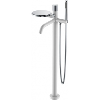 Смеситель для ванны напольный BOHEME Stick 129-WCR.2 white touch chrome