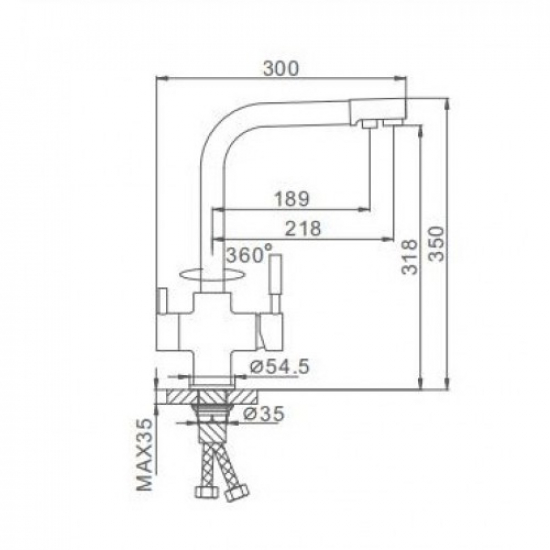 Смеситель для кухни с подключением к фильтру с питьевой водой FRAP F4352-20 бежевый