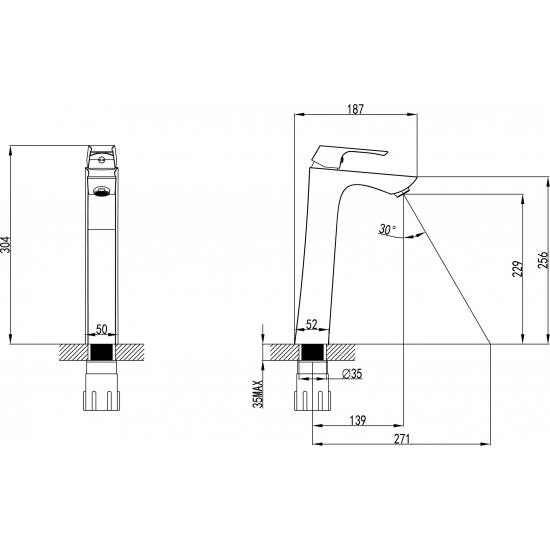 Смеситель для раковины LEMARK Unit LM4509C