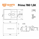 Мойка для кухни кварцевая ULGRAN Quartz Prima 1,5K двухчашевая 780*500мм, бетон