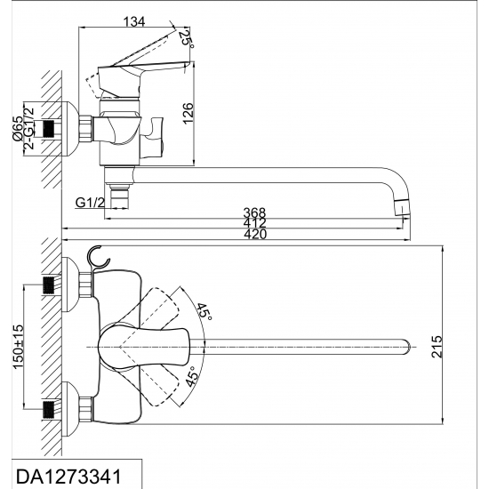 Смеситель для ванны D&K DA1273341