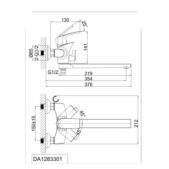 Смеситель для ванны D&K DA1283301