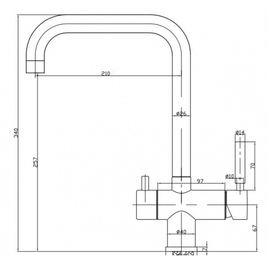 Смеситель для кухни с подключением к фильтру с питьевой водой SEAMAN Visconti SSL-7326 Mist