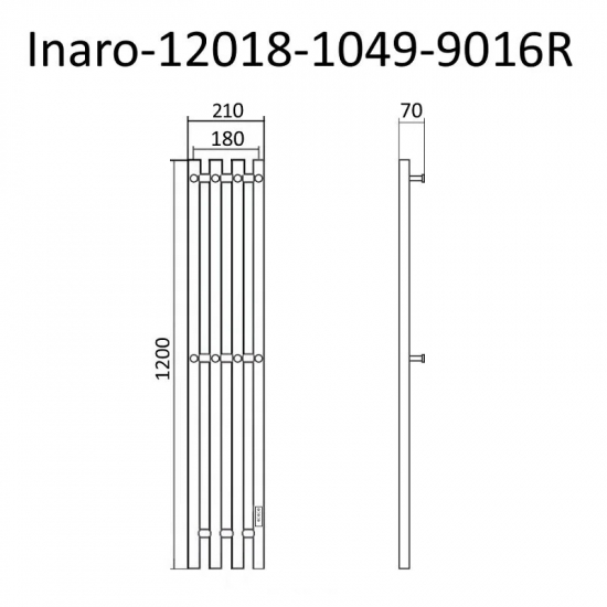 Полотенцесушитель электрический МАРГРОИД Inaro 120х18 белый матовый