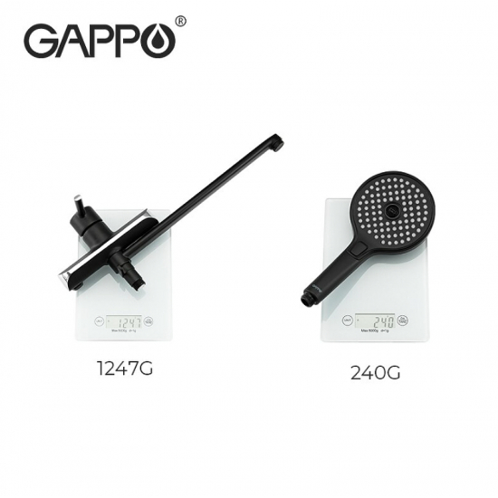 Смеситель для ванны GAPPO G03-6 G2203-6 чёрный/хром
