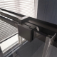 Душевая дверь в нишу VECONI Premium Trento PTD-30B 140x200 стекло прозрачное, профиль чёрный