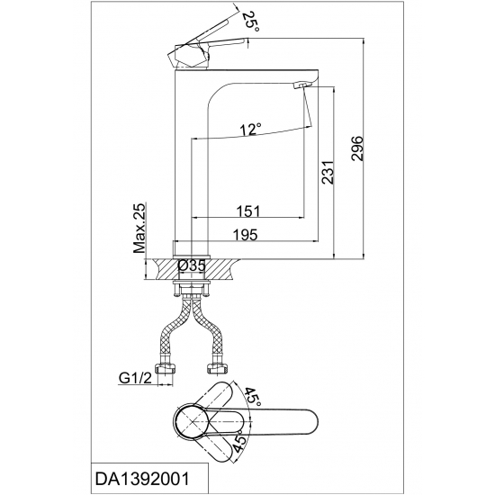 Смеситель для раковины D&K DA1392001