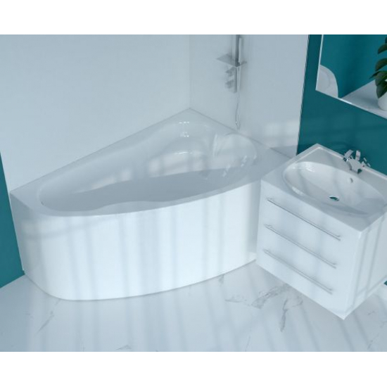 Акриловая ванна 1МАРКА  Lil R 140x90 см, угловая, с каркасом, асимметричная