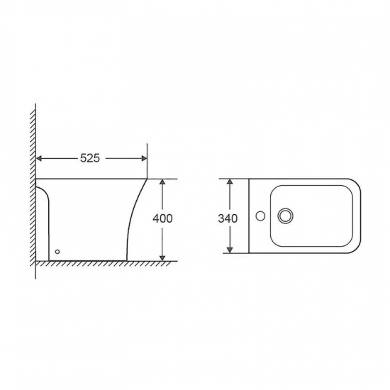 Биде напольное AZARIO Fretta Square AZ-1215C