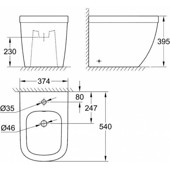 Биде напольное GROHE Euro Ceramic 39340000