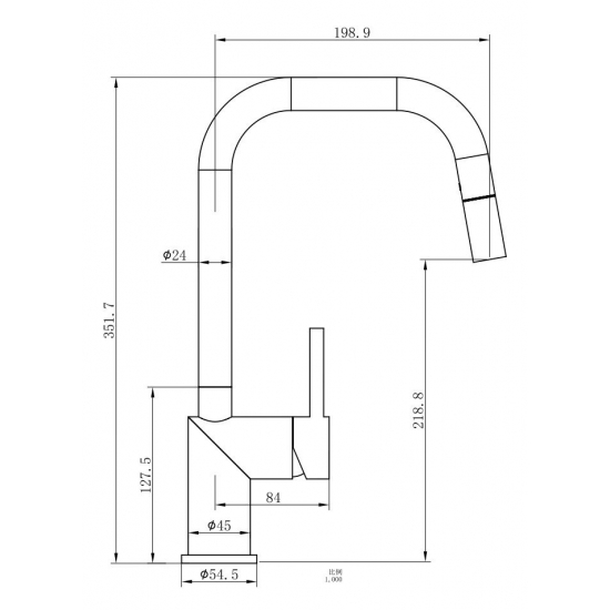 Смеситель для кухни WONZON & WOGHAND WW-6018-BG, брашированное золото