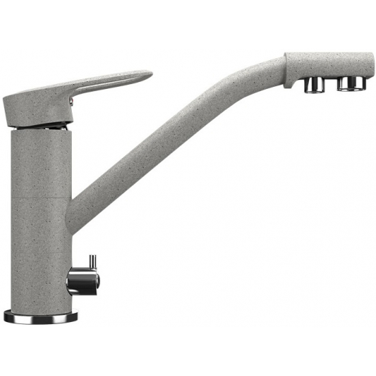 Смеситель для кухни ULGRAN U-010 310 с краном для питьевой воды, серый