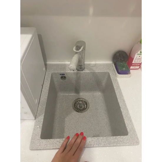 Смеситель для кухни ULGRAN U-010 310 с краном для питьевой воды, серый