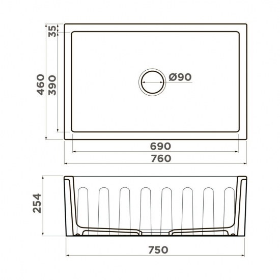 Мойка для кухни OMOIKIRI Mikura 76 760х460 мм керамика, pebble