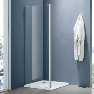 Боковая стенка SANTREK AQUA Lea-SP-900-C-Chrome 90x185 стекло прозрачное, профиль хром