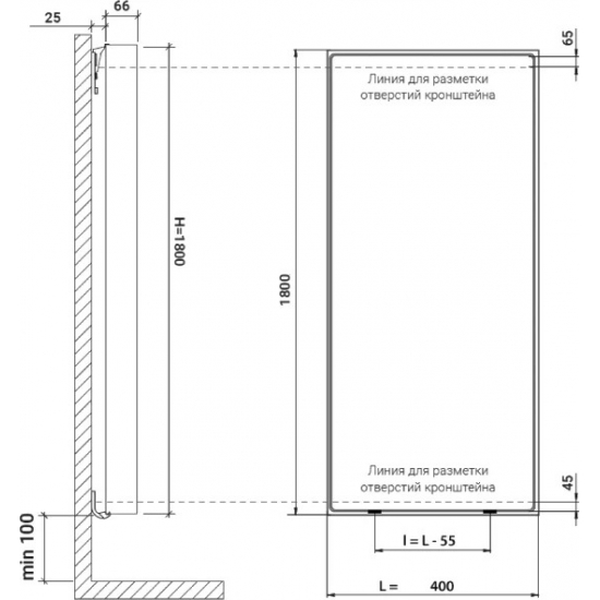 Радиатор стальной ROYAL THERMO Flat 400-1800 Silver Satin 180х40