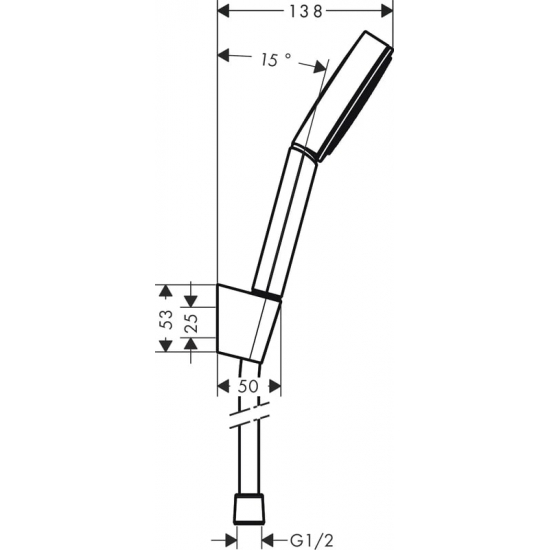 Душевой набор HANSGROHE Pulsify 105 1jet 24301670, 1,25, матовый чёрный