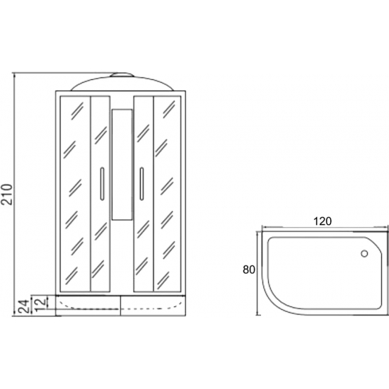 Душевая кабина МОНОМАХ 120/80/24 МЗ R