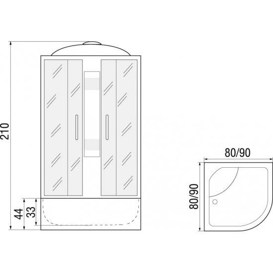 Душевая кабина RIVER Rein 90/44 МТ