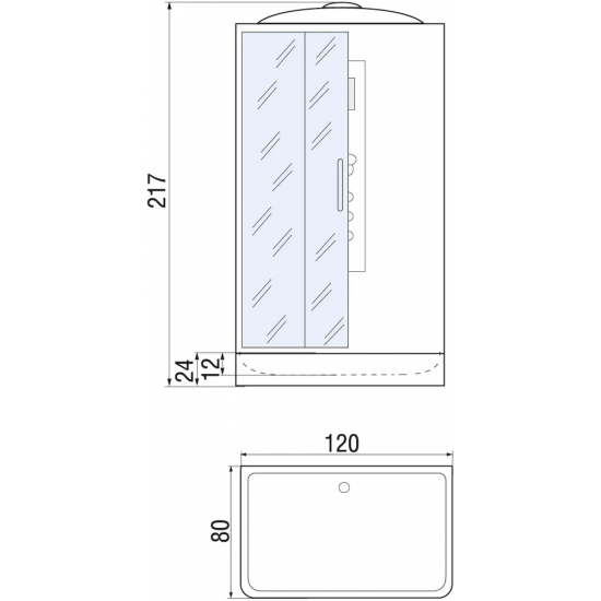 Душевая кабина RIVER Vitim 120/80/24 МТ
