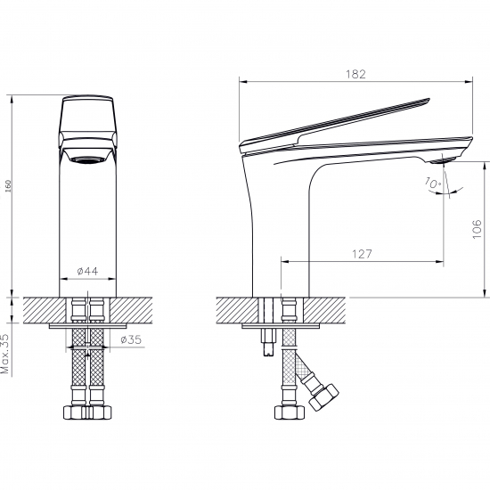 Смеситель для раковины RUSH Bering BE5535-11