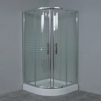 Душевой уголок TIMO TL-1101 100x100x200 Romb Glass стекло прозрачное с рисунком, с поддоном