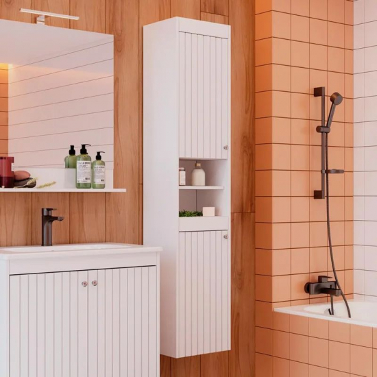 Шкаф-пенал LEMARK Romance 35, белый глянец